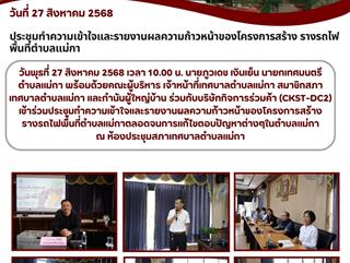 27.08.68 เข้าร่วมประชุมทำความเข้าใจและรายงานผลความก้าวหน้าของโครงการสร้างรางรถไฟพื้นที่ตำบลแม่กา
